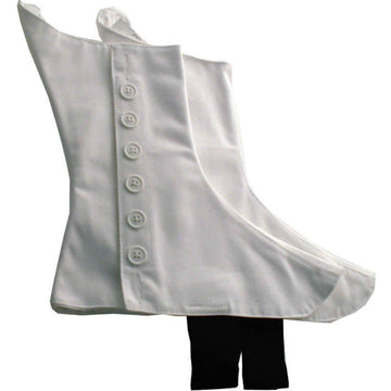 Regimental Spats Heavy Canvas White With White Buttons - biznimart